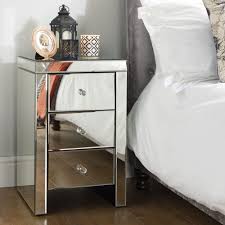 See the posts listed at the top of this tutorial for details to build the drawers. Seville Mirrored 3 Drawer Bedside Table