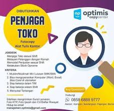 Lowongan kerja banjarnegara terbaru januari 2021. Lowongan Kerja Penjaga Toko Atk Di Optimis Copy Center Indah Pratiwi 10 Mar 2020 Loker Atmago Warga Bantu Warga