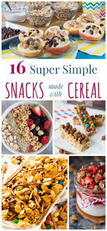 16 Super Simple Snacks Made With Cereal Easy Snacks Snacks Easy Snack Recipes