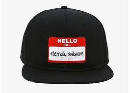 Hello I M Eternally Awkward Snapback Hat Black Snapback Hats Snapback Hats Vintage Style Outfits Retro