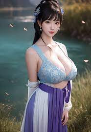 Asian, Chinese women, Pastania, brunette, cleavage, big boobs, looking at  viewer, women, AI art, Stable Diffusion, artwork, dress, portrait display,  petals | 2816x4096 Wallpaper - wallhaven.cc