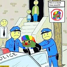 The perfect pepe clown honk animated gif for your conversation. This Is Honk Free Zone Honk Meme Arrested Clown Pepe The Frog Starecat Com