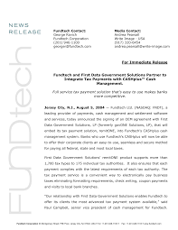 For Immediate Release Fundtech and First Data Government Solutions Partner  to Integrate Tax Payments with CASHplus™ Cash Manag
