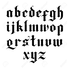 Set of letters in a similar style that show all basic. Blackletter Gothic Vector Font Lowercase Letters Royalty Free Cliparts Vectors And Stock Illustration Image 95037319