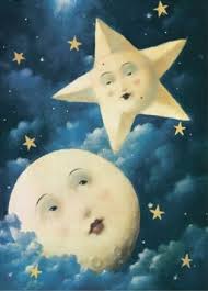 Vintage Celestial Print Moon Art Beautiful Moon Stars And Moon