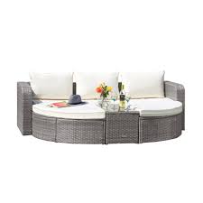 You can also choose from minimalist, contemporary, and chinese daybed lounger, as well as from plastic, fabric, and rattan / wicker daybed lounger, and whether daybed lounger is modern, or antique. Garden Life Rattan Daybed Furniture Outdoor Patio Lounger Sofa Table Set Light Grey Buy Online In Angola At Angola Desertcart Com Productid 65781038