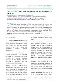 Checking occlusal contacts, occlusal schemes, altering the vertical dimension. Pdf Occlusion The Foundation Of Dentistry A Review Akanksha Bhatt And Vishesh Gupta Academia Edu