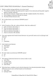 Unit 2 Practice Exam Part 1 General Chemistry Pdf Free Download