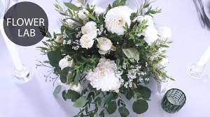 Modern white bouquet with roses, branches and anthurium. How To Make Flower Arrangement Diy White Wedding Bouquet Youtube
