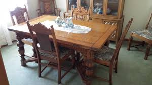 Antique 1920's jacobean style dinning room set. Oak Dining Room Set With China Cabinet Off 66