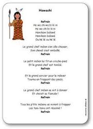 Chanson Hawachi Paroles Illustrees Hawachi A Imprimer Gratuitement Chanson Indienne Comptines Indien
