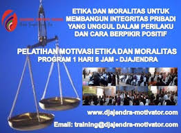 Fungsi etika fungsi etika adalah sarana untuk memperoleh orientasi kritis berhadapan dengan berbagai moralitas. Pelatihan Motivasi Etika Dan Moralitas Program 1 Hari 8 Jam Djajendra Motivasi Djajendra