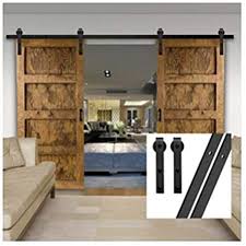 Lwzh 8ft 244cm Kit De Quincaillerie Pour Porte De Grange Coulissante Pour Double Porte Noir I Forme Amazon Fr Bricolage Home Decor Home Decor
