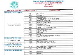 The central board of secondary education released official notification to fill cbse board class 10th exam form 2021. Cbse Class 10 Date Sheet 2021 Exam Cancelled 10th Class Time Table Cbse Nic In