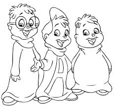 Which colors will you use to color this cartoon character coloring picture? Alvin And The Chipmunks 128367 Animation Movies Printable Coloring Pages