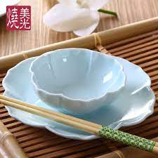 青墨水 青瓷碗碟套装 陶瓷花形米饭碗花边盘子 酒店餐厅台面餐具 淘宝网 kitchen decor tableware serving bowls