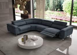 Recliner sofa zum kleinen preis. Coronelli Collezioni Wonder Italian Modern Blue Leather Sectional Sofa With Recliner