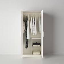 That's why a safety fitting is included so that you can attach the wardrobe to the wall. Brimnes White Wardrobe With 2 Doors 78x190 Cm Ikea