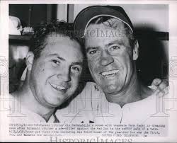 1954 Press Photo Jim McDonald, Hank Bauer, New York Yankees Vs. Boston