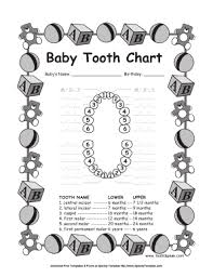 fillable online free baby tooth chart fun chart for