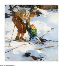 HADDON SUNDBLOM (American 1899-1976 ). Skiers (Snow Emergency) . | Lot  #30690 | Heritage Auctions