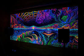 Blacklight Active Backdrop Planet Landscape Wall Hanging Etsy Backdrops Landscape Walls Black Light Room