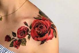 A rose tattoo on the sternum is the perfect expression of your love for art, truth, and beauty, and the deep red contrasts nicely the shadows and highlights the perfect tattoo will have. Top 91 Best Red Rose Tattoo Ideas 2021 Inspiration Guide
