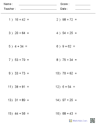 Solve problems with appropriate statements (using appropriate technology) 6. Addition Worksheets Dynamically Created Addition Worksheets
