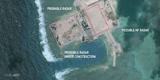 Satellite images show china is making progress on building an airstrip on a reef in disputed territory in the south china sea, a report says. China Appears To Have Built Radar Facilities On Disputed South China Sea Islands Wsj