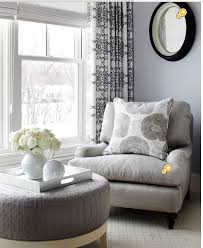 Comfy Gray Chairs Seating Area W Round Ottoman For Bedroom Roundchair Bedroom Seating Area Bedroom Seating Home