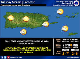 La previsión del tiempo para mañana en santiago de chile. Resumen Del Estado Del Tiempo Para Puerto Rico En La Manana Del Martes 18 De Agosto De 2020