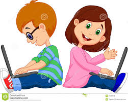 Download 24,027 clipart kids reading free vectors. Cartoon Boy And Girl Studying With Laptop Cartoon Boy Cartoon Kids Vector