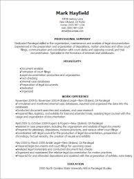 paralegal resume samples resume format