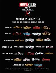 Download the cinemark app & join the club today: Cinemark Theatres A Twitter Marvelstudios Week At Cinemark Xd Start 8 25 See Each Movie In Cinemarkxd For Only 5 Learn More Https T Co Pnytuips9s Https T Co V37sqayrph