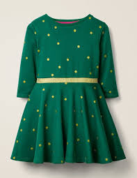 Spotty Skater Dress Linden Green Spot Boden Uk