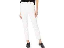 Choose your regular size—these jeans were designed for curves, so no need to size up or down. Madewell Perfect Vintage In Tile White W Raw Hem Zappos Com