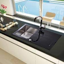 Hodedah long standing kitchen cabinet with top & bottom enclosed cabinet space, one drawer, large open space for microwave, white. Respekta Newyork86x50w Sink White 86 Cm Amazon Co Uk Kitchen Home