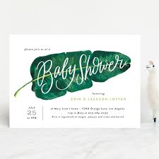 Share the joy with customizable baby shower invitations. Tropical Baby Shower Leaf Baby Shower Invitations By Alethea And Ruth Minted