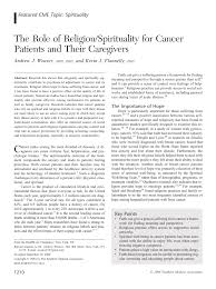 Osteosarcoma is the most common cancer of bones. Pdf The Role Of Religion Spirituality For Cancer Patients And Their Caregivers
