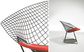 Industrial furniture diamond leisure chair wire iron chair. Bertoia Small Diamond Chair With Seat Cushion Hivemodern Com