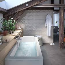 Baignoire Ilot Contre Un Mur Leroy Merlin Baignoire Balneo Baignoire Salle De Bains Combles