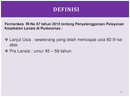 Diatas contoh sk pensiun normal (58 tahun) bedanya yang bersangkutan sudah kuliah s1…jadi pangkatnya terhenti di penata tk.i/iiid … & karena mengabdi sampai akhir jadinya dapet kenaikan. Kebijakan Program Kesehatan Lanjut Usia Ppt Download