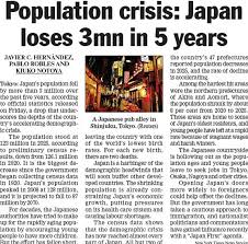 Japan's population declined by a record 3.1 million people between 2020 and  2025, falling to 123 million as the country faces ongoing challenges from  an ageing population and a declining birth rate.