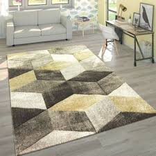 Designer Teppich Mit Geometrische Formen In Gelb Beige Und Grau Alfombras Diseno Alfombras Modernas Alfombras