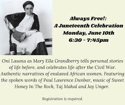 Leading up to Juneteenth, don't miss Oni Lasana as Mary Ella Grandberry