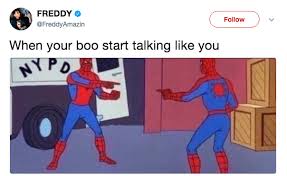 When Bae Starts Talking Like You Spider Man Pointing At Spider Man Daily Funny Memes Relatable