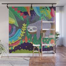 Colossal images courtside market danya b. Sloth In Nature Wall Mural By Mariajosedaluz Society6