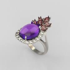 Women Ring With Gems 3dm Stl Vintage 3d Print Model Jewelry Model Jewellery Sketches Women Rings