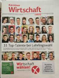 Wahl zur schönsten kärntnerin 2018. Karntner Wirtschaft 24 01 2020 Titelseite Wahl Zum Lehrling Des Jahres 2019 Talenteakademie Karnten