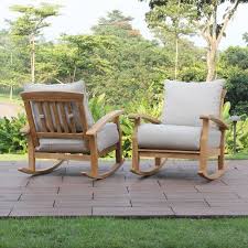 Summerton Teak Patio Chair With Cushions In 2020 Teak Patio Furniture Teak Rocking Chair Outdoor Rocking Chairs